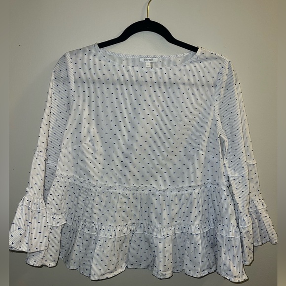 Tyler Boe Chesley Top Blue Swiss Dot Size Small - Picture 1 of 6